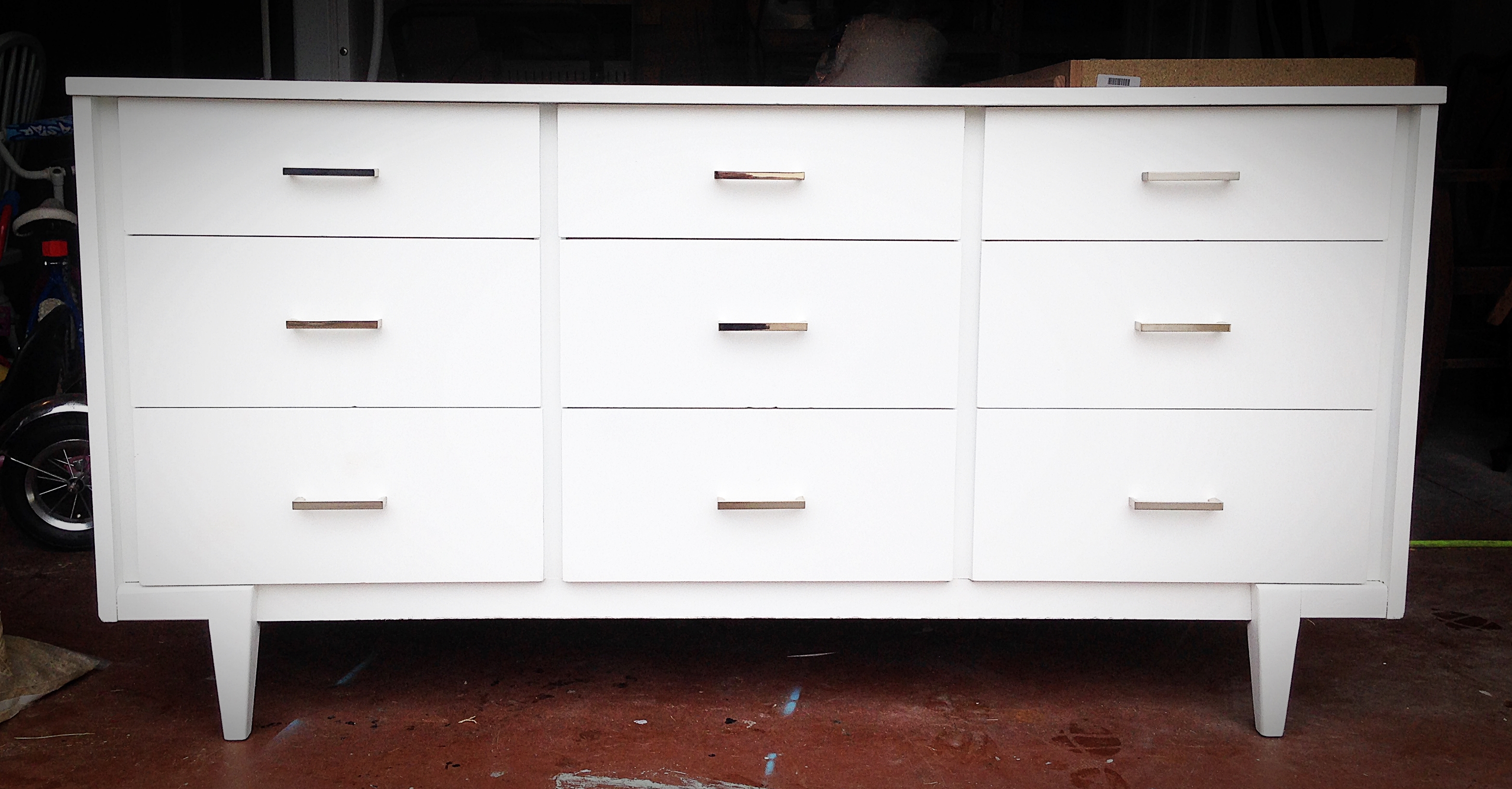 White Mid Century Modern Dresser